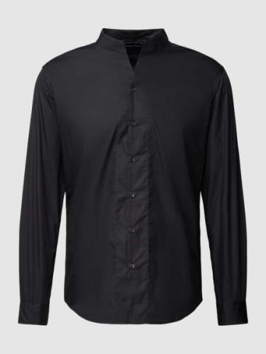 Emporio Armani Modern Fit Freizeithemd mit Stehkragen in Black, Größe ...
