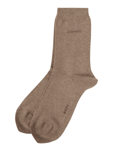 Esprit Socken mit Label-Stitching im 2er-Pack in Sand, Größe 35/38