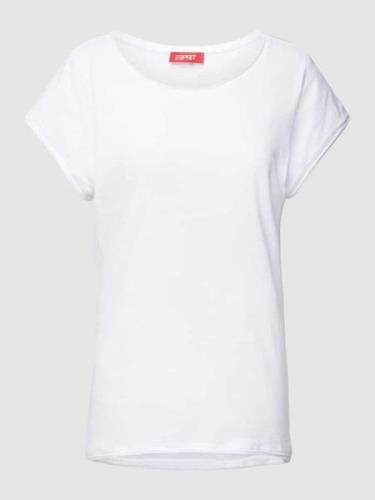 Esprit T-Shirt mit Rundhalsausschnitt und kurzen Ärmeln in Offwhite, G...