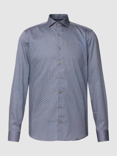 Eterna Slim Fit Business-Hemd mit Allover-Muster in Beige, Größe 38