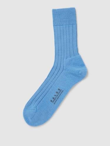 Falke Socken mit elastischem Rippenbündchen in Hellblau, Größe 39/40