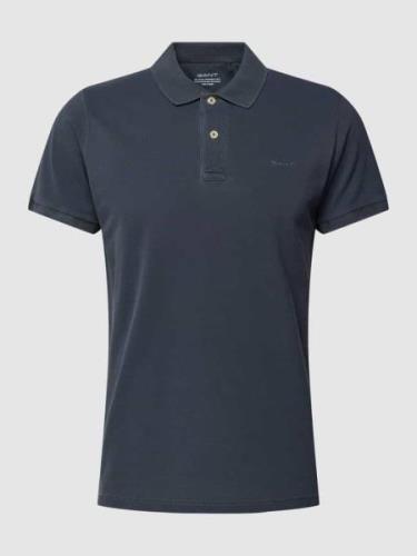 Gant Poloshirt mit Label-Stitching in Black, Größe 5XL