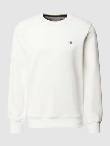 Gant Regular Fit Sweatshirt mit Label-Stitching Modell 'SHIELD' in Off...