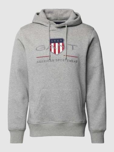 Gant Hoodie mit Label-Stitching Modell 'ARCHIVE SHIELD' in Silber Mela...