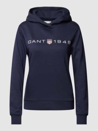 Gant Hoodie mit Label-Print in Marine, Größe M