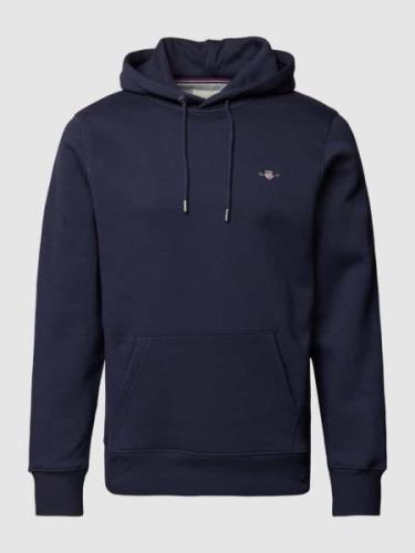 Gant Hoodie mit Label-Stitching Modell 'SHIELD' in Marine, Größe S