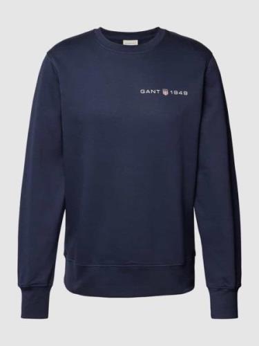 Gant Sweatshirt mit Label-Print in Marine, Größe S