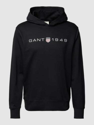 Gant Hoodie mit Label-Print in Black, Größe S