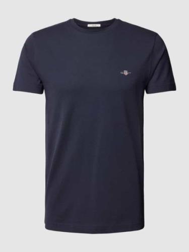 Gant T-Shirt mit Label-Stitching in Marine, Größe L