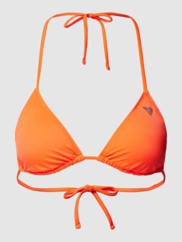 Guess Bikini-Oberteil mit Strasssteinbesatz in Neon Orange, Größe XS