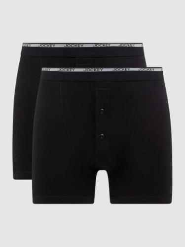 Jockey Trunks aus Baumwolle im 2er-Pack in Black, Größe M