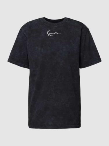 KARL KANI T-Shirt mit Label-Stitching in Black, Größe XS