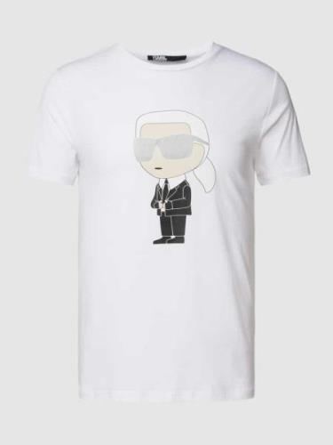 Karl Lagerfeld T-Shirt mit Motiv-Print in Weiss, Größe L