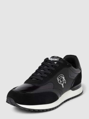 Karl Lagerfeld Ledersneaker mit Logo-Applikation in Black, Größe 41