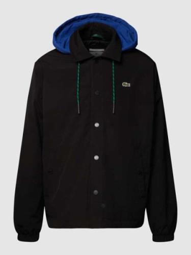 Lacoste Jacke mit Label-Stitching in Black, Größe XL