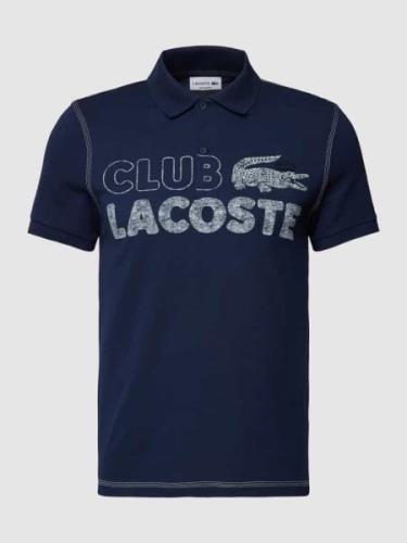 Lacoste Poloshirt mit Label-Print in Marine, Größe XXL