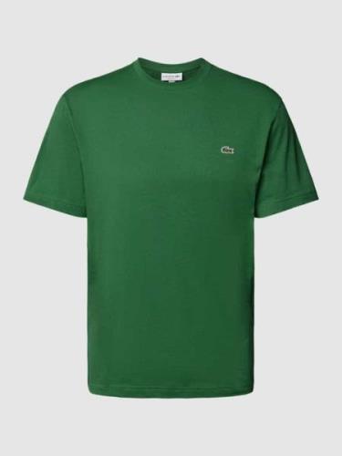 Lacoste T-Shirt mit Rundhalsausschnitt und Label-Stitching in Gruen, G...
