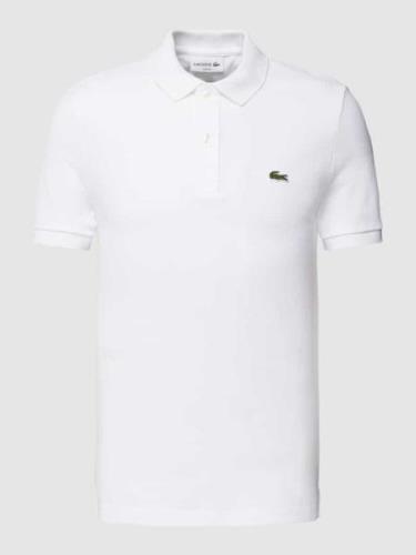 Lacoste Poloshirt mit Label-Stitching in Weiss, Größe L