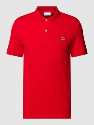 Lacoste Poloshirt mit Label-Stitching in Rot, Größe S