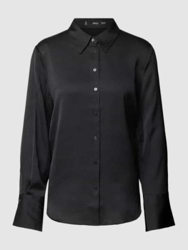 Mango Bluse mit durchgehender Knopfleiste Modell 'IDEALE' in Black, Gr...