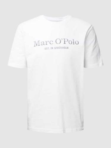 Marc O'Polo T-Shirt mit Statement- und Label-Print in Weiss, Größe S