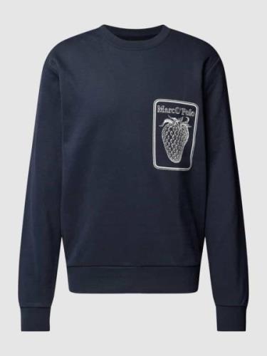 Marc O'Polo Sweatshirt mit Label-Print in Dunkelblau, Größe S