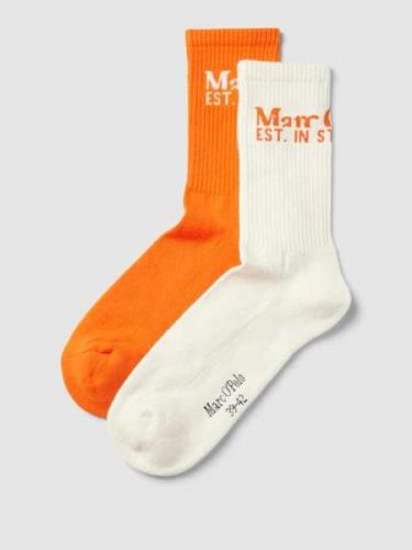 Marc O'Polo Socken mit Label-Print Modell 'Charlie' im 2er-Pack in Ora...