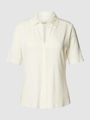 Marc O'Polo T-Shirt mit durchgehender Knopfleiste in Offwhite, Größe X...
