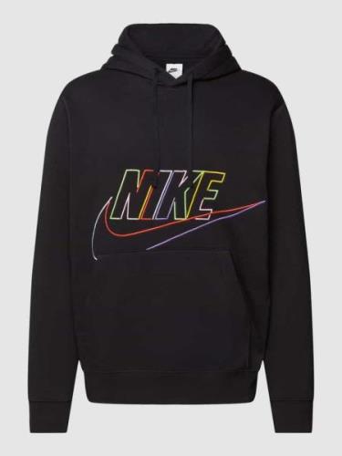 Nike Hoodie mit Label-Stitching Modell 'CLUB' in Black, Größe S