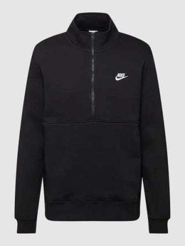 Nike Sweatshirt mit kurzem Reißverschluss Modell 'CLUB' in Black, Größ...
