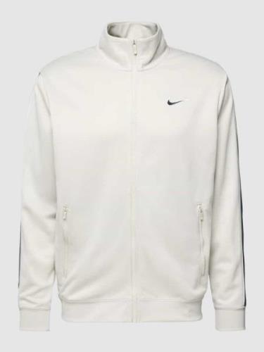 Nike Sweatjacke mit Label-Stitching in Beige, Größe XS