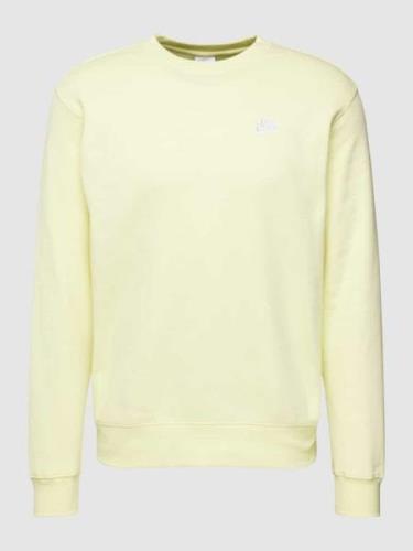 Nike Sweatshirt mit Label-Stitching Modell 'NSW CREW' in Neon Gelb, Gr...