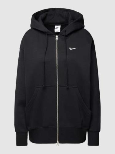 Nike Sweatjacke mit Logo-Stitching in Black, Größe XS