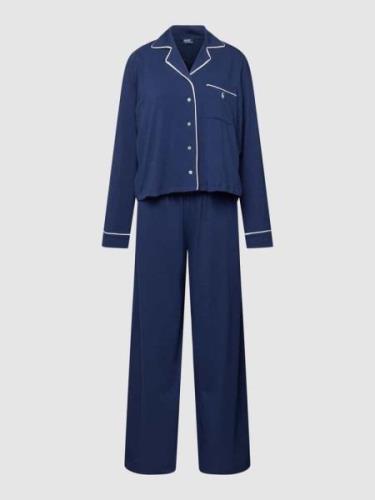 Polo Ralph Lauren Pyjama mit Label-Stitching in Marine, Größe XL