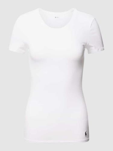 Polo Ralph Lauren T-Shirt mit Label-Stitching in Weiss, Größe S