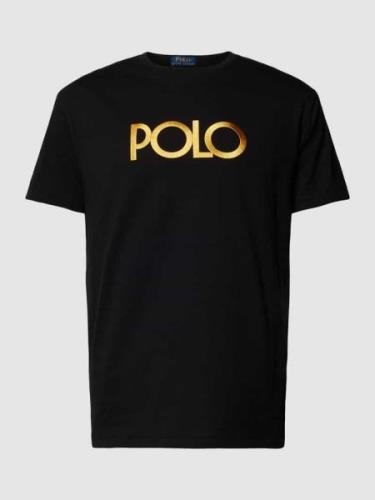 Polo Ralph Lauren T-Shirt mit Label-Stitching in Black, Größe S