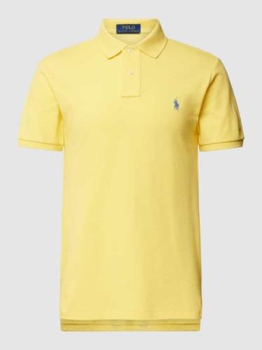 Polo Ralph Lauren Slim Fit Poloshirt mit Logo-Stitching in Gelb, Größe...