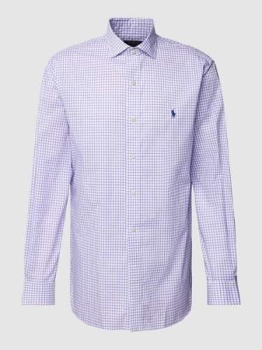 Polo Ralph Lauren Custom Fit Business-Hemd mit Gitterkaro in Flieder, ...