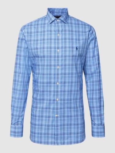 Polo Ralph Lauren Slim Fit Business-Hemd mit Gitterkaro in Blau, Größe...