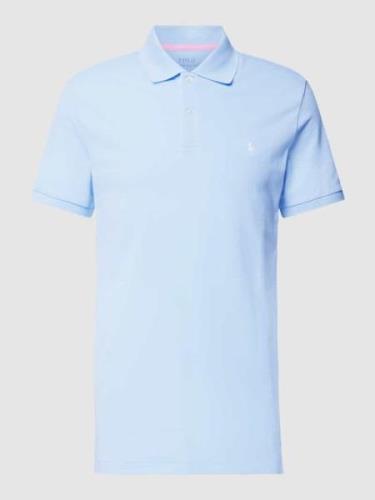 Polo Ralph Lauren Tailored Fit Poloshirt mit Label-Stitching in Hellbl...