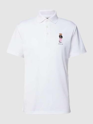 Polo Ralph Lauren Poloshirt mit Label-Stitching in Weiss, Größe L