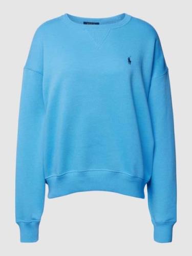 Polo Ralph Lauren Sweatshirt mit Logo-Stitching Modell 'BUBBLE' in Tue...