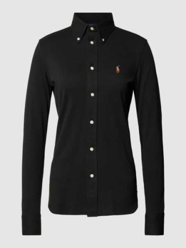 Polo Ralph Lauren Bluse mit Button-Down-Kragen in Black, Größe XS