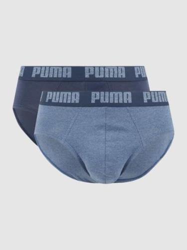 Puma Slip mit Stretch-Anteil im 2er-Pack in Blau Melange, Größe S