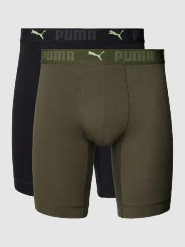 Puma Trunks mit Label-Details im 2er-Pack in Oliv, Größe M
