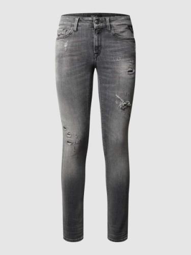 Replay Skinny Fit Jeans aus Bio-Baumwolle Modell 'New Luz' in Silber, ...