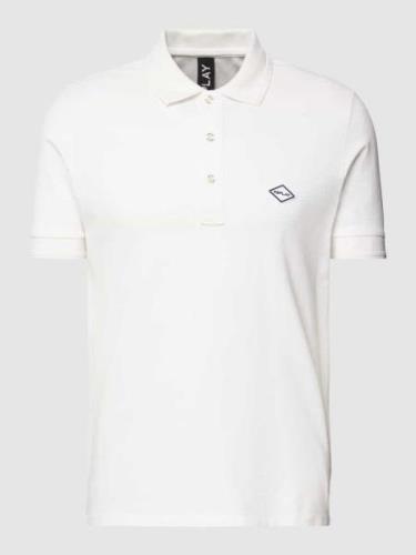 Replay Poloshirt in unifarbenem Design in Offwhite, Größe M