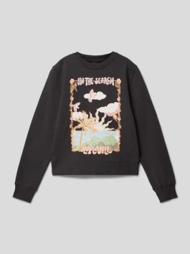 Rip Curl Sweatshirt mit Label-Motiv-Print in Black, Größe 152