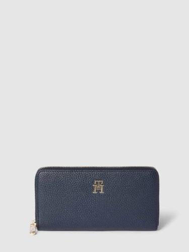 Tommy Hilfiger Portemonnaie mit Strukturmuster Modell 'EMBLEM' in Dunk...