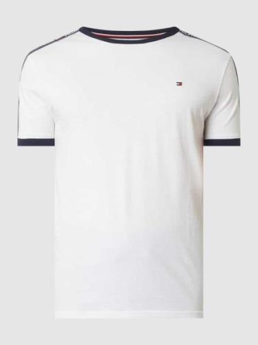 Tommy Hilfiger T-Shirt mit Galonstreifen in Weiss, Größe S